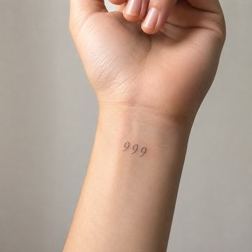 Fine-line number tattoo sketch