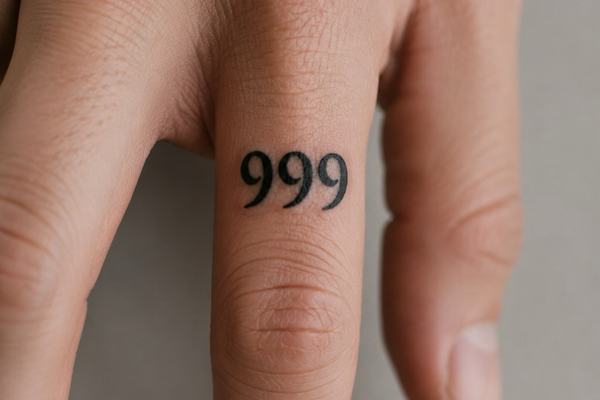 Blackwork number tattoo design