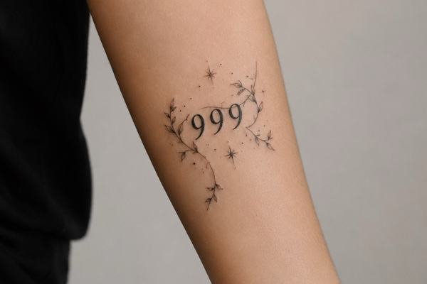 999 tattoo on forearm