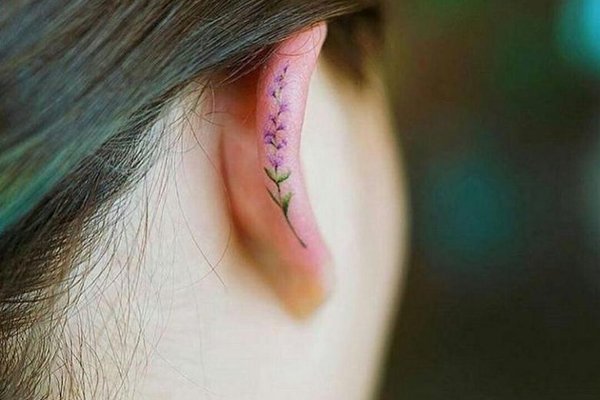 Тату на ухе (40)