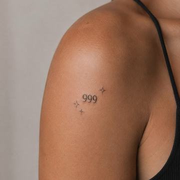 999 tattoo with small stars