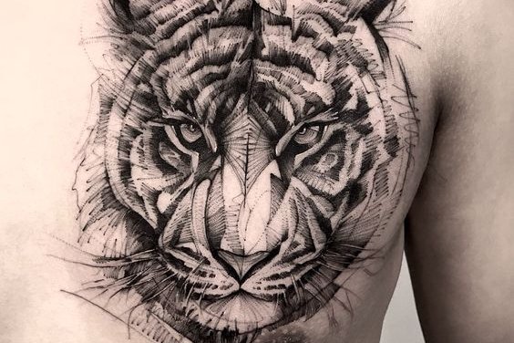 мужские тату на груди (45)