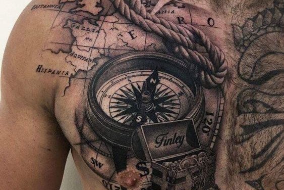 мужские тату на груди (34)