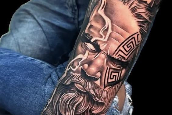 Zeus portrait tattoo sketch